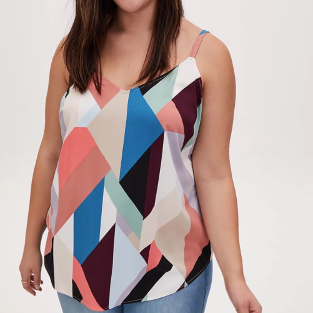 EUC Torrid Ava Multi Geo Challis Cami Tank Top Size 0 (Large)